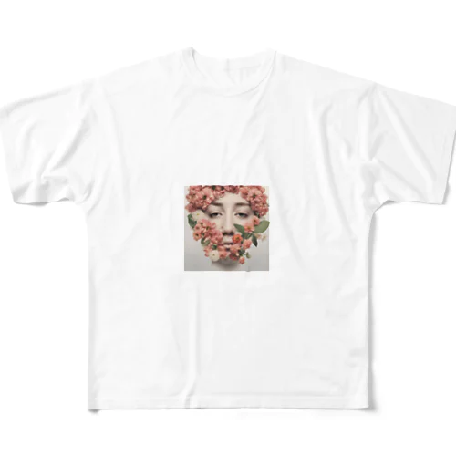 鼻には花を All-Over Print T-Shirt