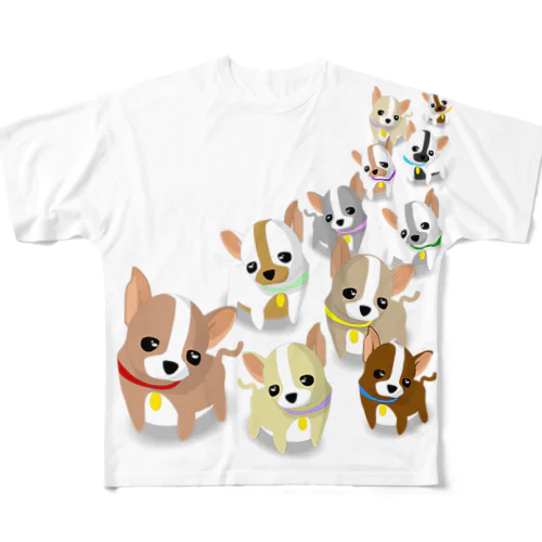 Puppies フルグラフィックTシャツ