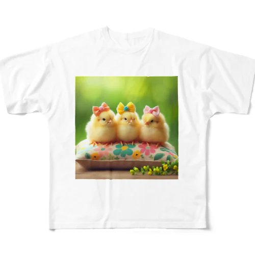 ひよこ3兄弟 All-Over Print T-Shirt