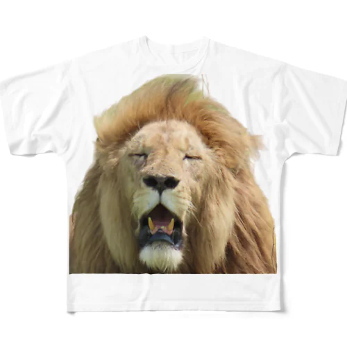 眠そうなオスライオン All-Over Print T-Shirt