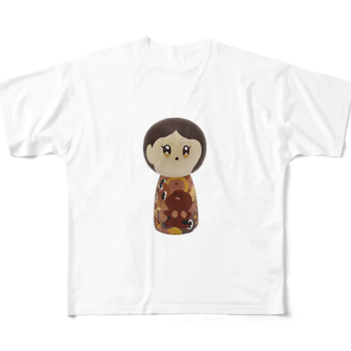 こけしガールズ　セピアちゃん フルグラフィックTシャツ