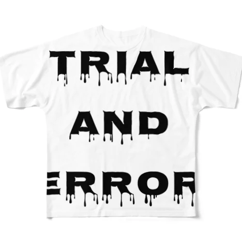 Trial and error Big logo フルグラフィックTシャツ