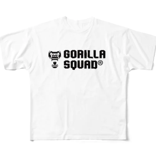 GORILLA SQUAD ロゴ黒 フルグラフィックTシャツ