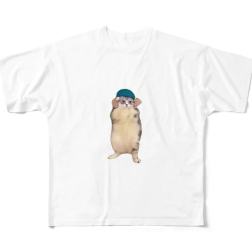 【猫ミーム】DancingCat フルグラフィックTシャツ