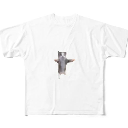 【猫ミーム】Happy Happy Cat フルグラフィックTシャツ