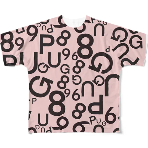 パグ　ロゴ　 All-Over Print T-Shirt