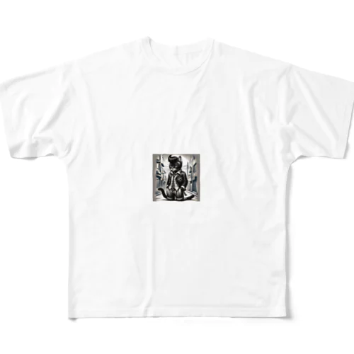 男らしいねこ All-Over Print T-Shirt