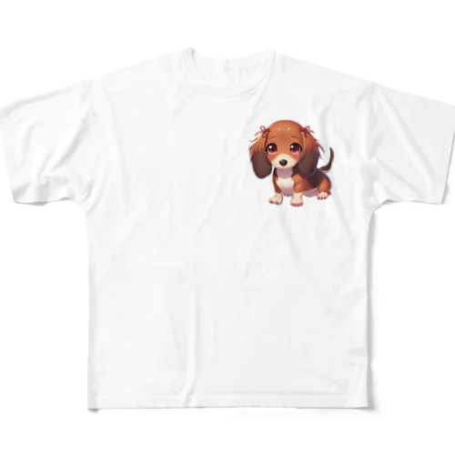 ミニチュアダックス　女の子　アイテム フルグラフィックTシャツ