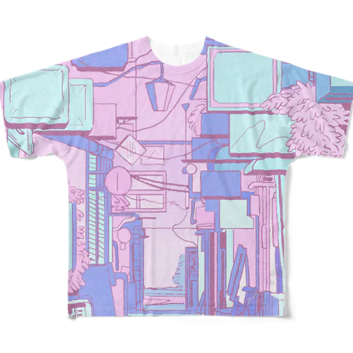 風景 フルグラフィックTシャツ