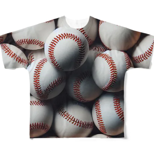 野球のボールを散かしてみた フルグラフィックTシャツ