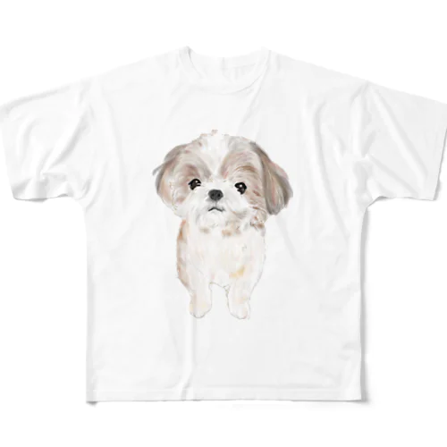 シーズーちゃんおすましポーズ All-Over Print T-Shirt