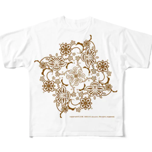 ゴールドフラワー All-Over Print T-Shirt