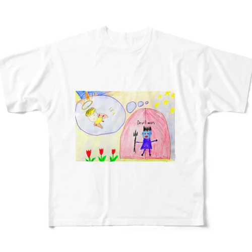 天使と悪魔 All-Over Print T-Shirt