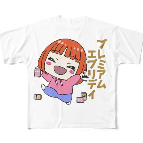 飲酒ちゃん All-Over Print T-Shirt