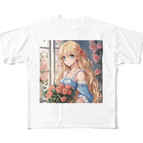 花束バラ子さん フルグラフィックTシャツ