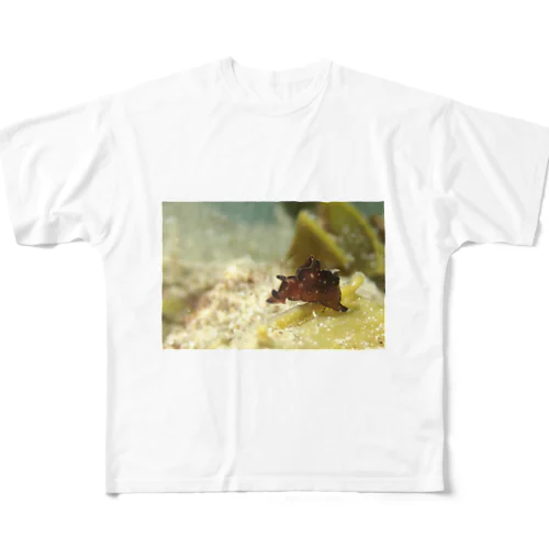 海中写真　クロヘリアメフラシ フルグラフィックTシャツ