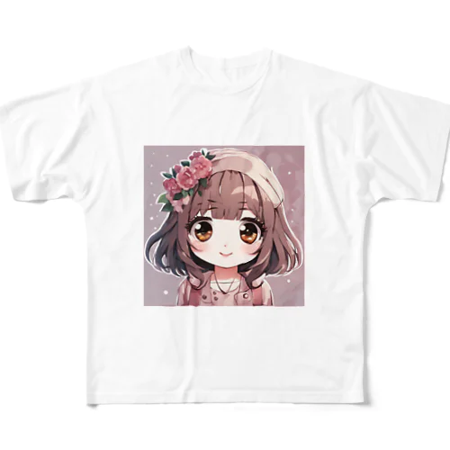 かわいい女の子 All-Over Print T-Shirt