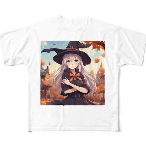 秋の魔女っ子さん All-Over Print T-Shirt