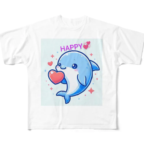 可愛いイルカちゃん🐬💞 フルグラフィックTシャツ