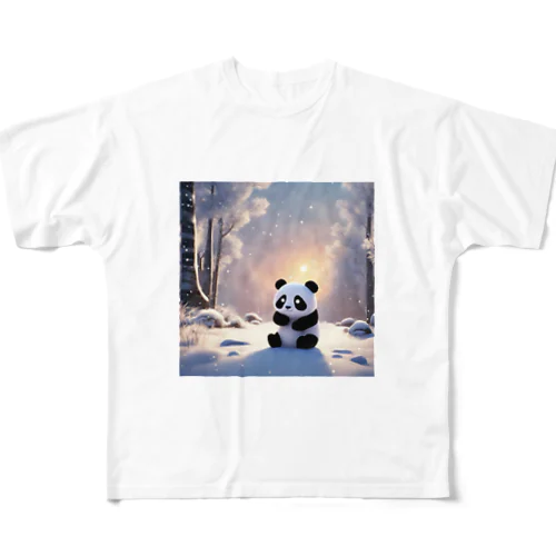 冬景色とパンダ All-Over Print T-Shirt