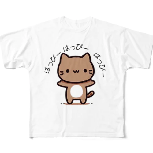 はっぴー猫 All-Over Print T-Shirt