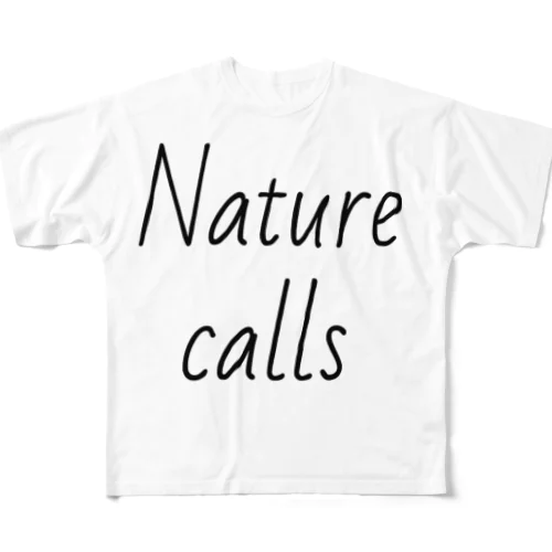 Natur calls フルグラフィックTシャツ