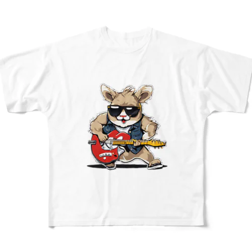 ロックに生きるアニマル All-Over Print T-Shirt