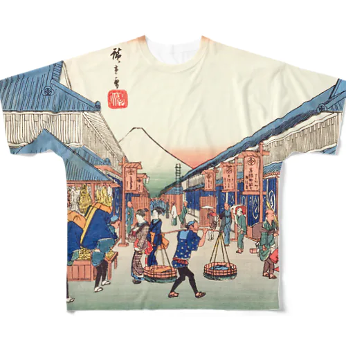 東都名所　駿河町之図 / Famous Places in the Eastern Capital - Illustration of Suruga Town All-Over Print T-Shirt