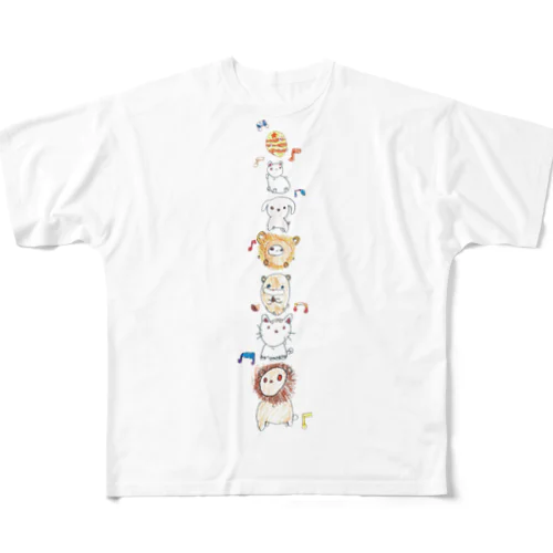 ゆるゆるあにまるず（たてver） フルグラフィックTシャツ