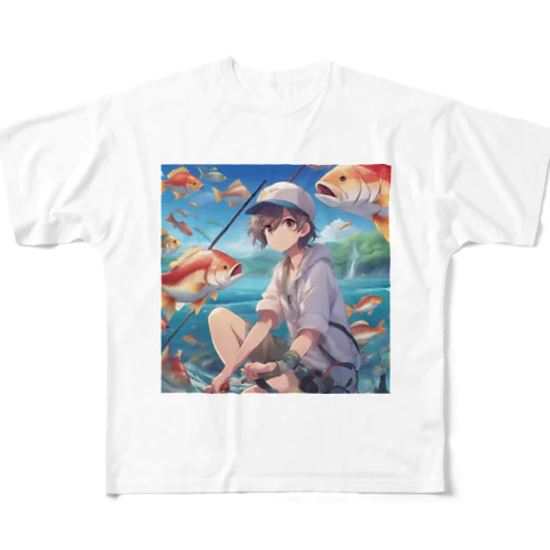 釣りガール爆釣！ フルグラフィックTシャツ