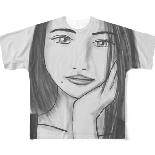 Monotone Girl フルグラフィックTシャツ