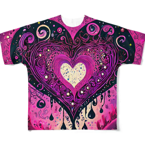 psychedelic love フルグラフィックTシャツ