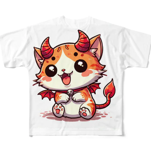 ☆悪魔の世界のアイドルにゃんこ☆ フルグラフィックTシャツ