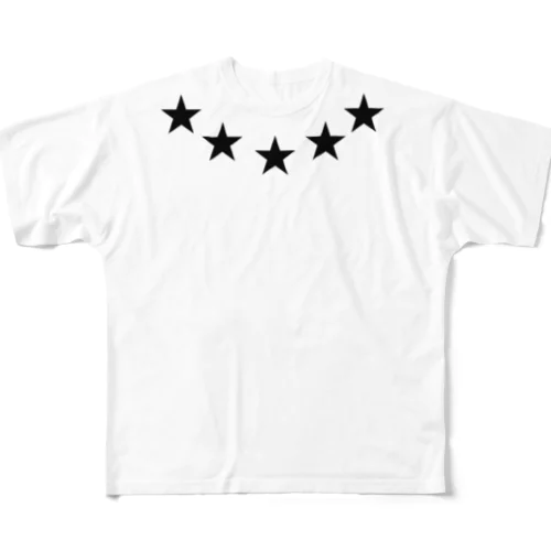 5STAR　★　☆　ほし　星　 フルグラフィックTシャツ
