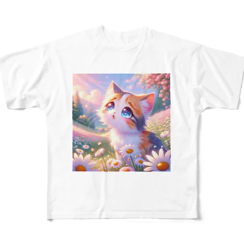 三毛猫甘え太郎 フルグラフィックTシャツ