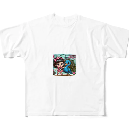 アニメ風に描かれたこのイラスト All-Over Print T-Shirt