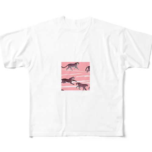 駆ける豹達 All-Over Print T-Shirt