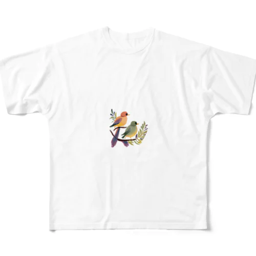 鳥さん兄弟 フルグラフィックTシャツ