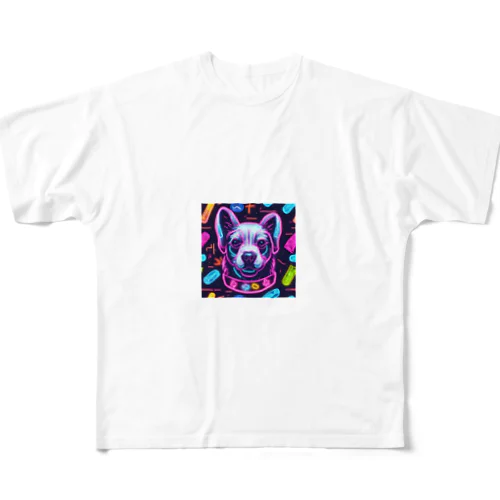 neon dog フルグラフィックTシャツ