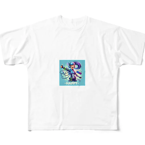 ゲーミング少女ピーシーツー フルグラフィックTシャツ