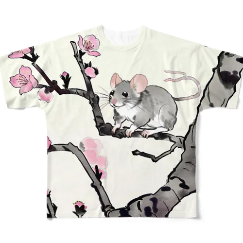 鼠と桜　パート5 フルグラフィックTシャツ