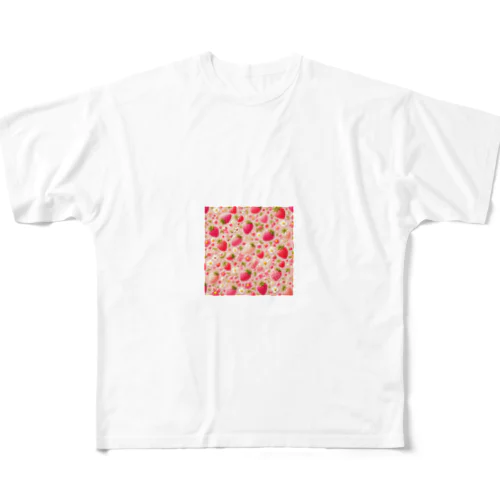 いちご畑 フルグラフィックTシャツ