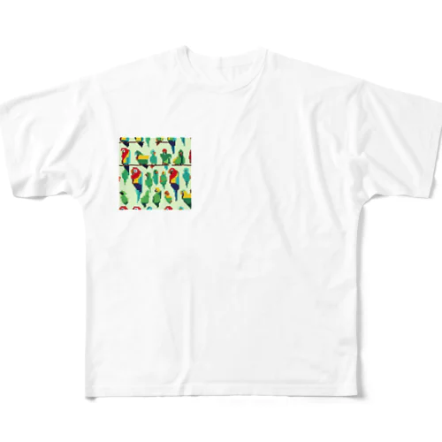 ドット絵　インコ All-Over Print T-Shirt