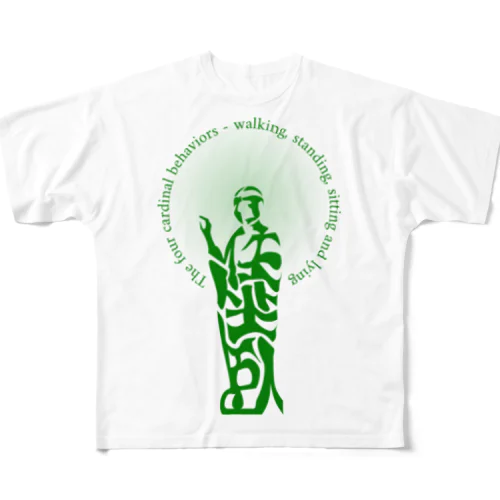 行住坐臥h.t.(green) フルグラフィックTシャツ