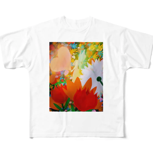 お花畑で願う フルグラフィックTシャツ
