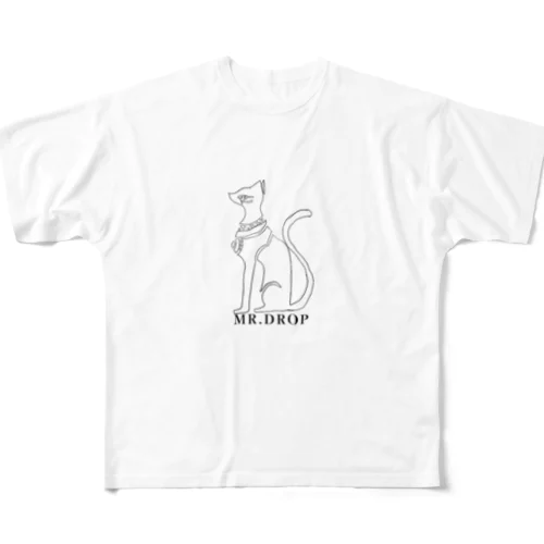 古代エジプト猫の神様　バステト神 All-Over Print T-Shirt