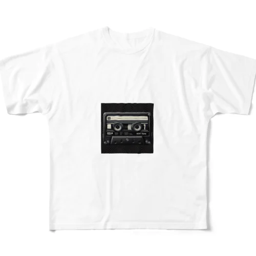 カセットテープBLACK フルグラフィックTシャツ