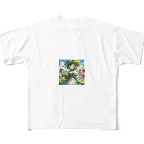 ほうれん草をモチーフにしたアニメキャラクター「スプリナ」 フルグラフィックTシャツ