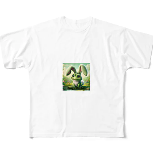 カエルｘウサギ All-Over Print T-Shirt