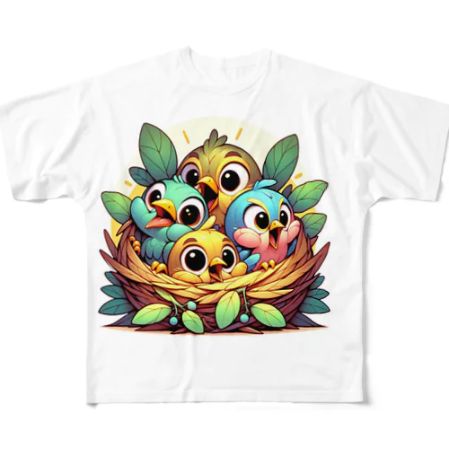 元気な赤ちゃん鳥 All-Over Print T-Shirt